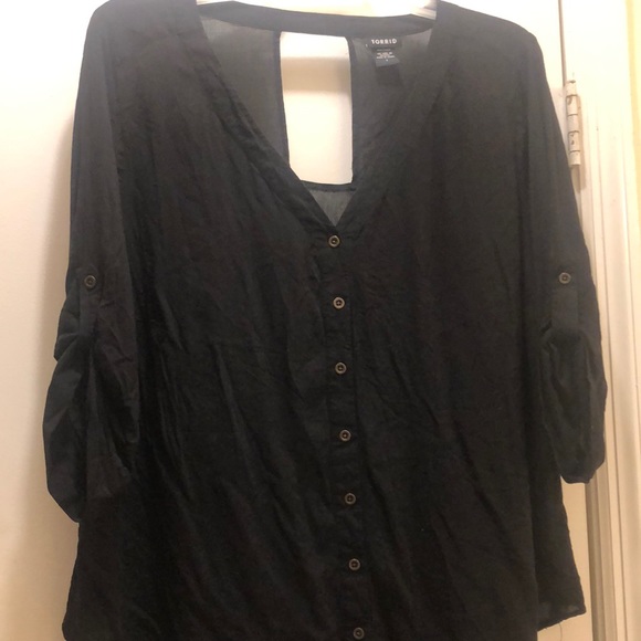 Black Torrid blouse size 1 14/16 - Picture 1 of 6